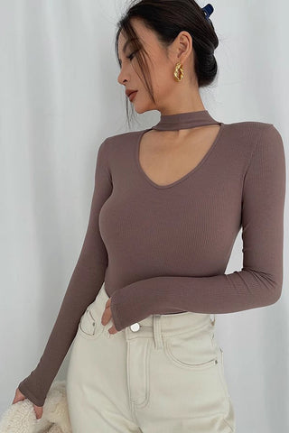 Long Sleeve Elegant Solid Tops Shirt