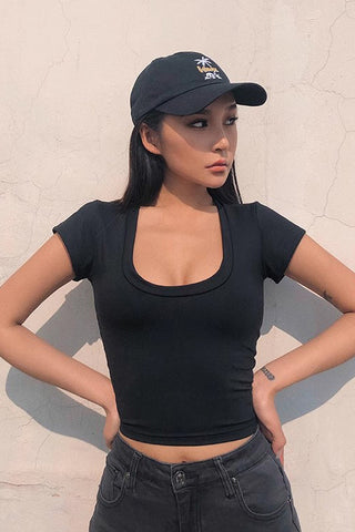 Fitted Basic Cami Tee Crop Tops