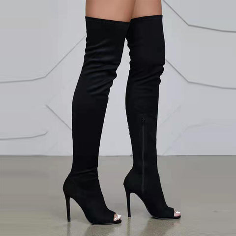 Hochmodische Peep-Toe-Stiefel