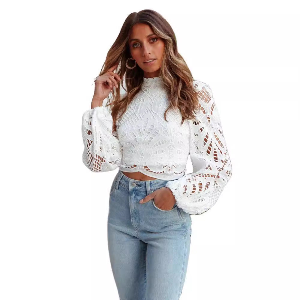 Vivid Visions Crochet Lace Blouse