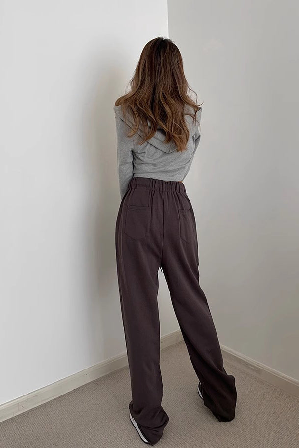 Drawstring Waist Straight Leg Pants