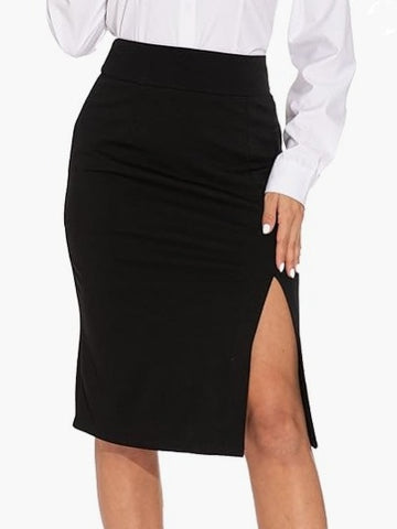 Slit Happens Faux Suede Midi Skirt