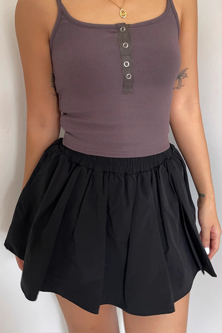 A-Line Low Rise Solid Pleated Skirt