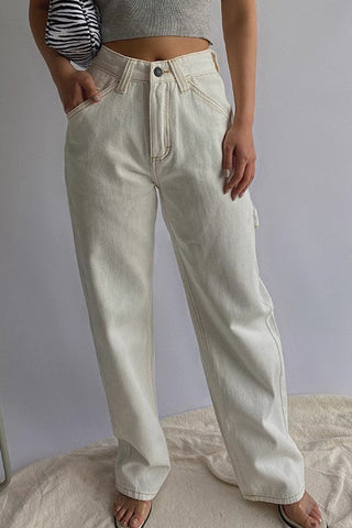 Nature Slant Pocket Straight Leg Jeans