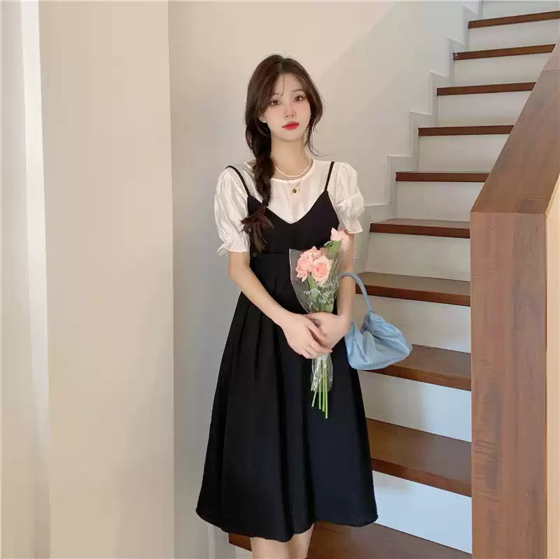 Shirt Dress Two Piece Set Streetwear Midi Long Dress with Belt