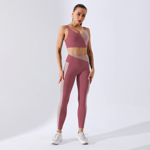 Soutien-gorge de sport Yin + Yang - Mauve/Crème