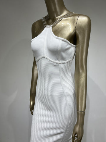 Diamond Chain Halter Neck Party Dress