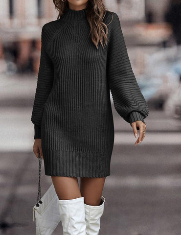 Snow Peak Cable Knit Sweater Dress - Cream