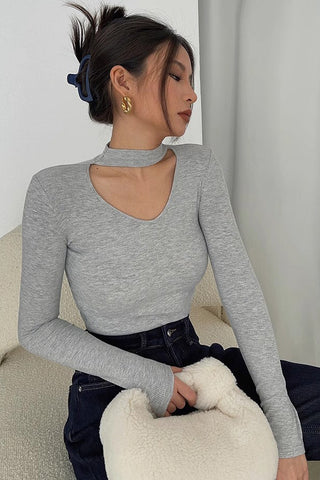 Long Sleeve Elegant Solid Tops Shirt