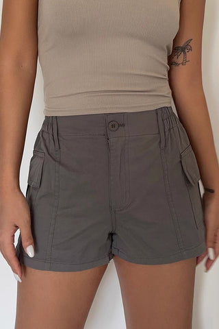 Elastic Waist Pocket Side Shorts