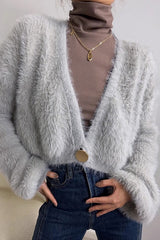 Single Button Open Front Cardigan Sweaters