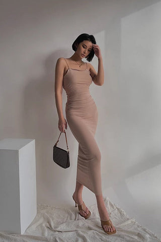 Sexy Spaghetti Straps Backless Bodycon Dress