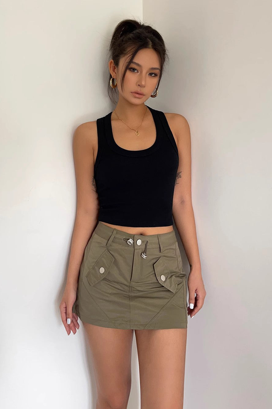 High Waist Buckle Detail Shorts