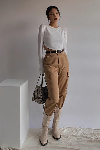 Asymmetrical Hem Crop Top Shirt