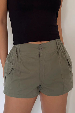 Elastic Waist Pocket Side Shorts