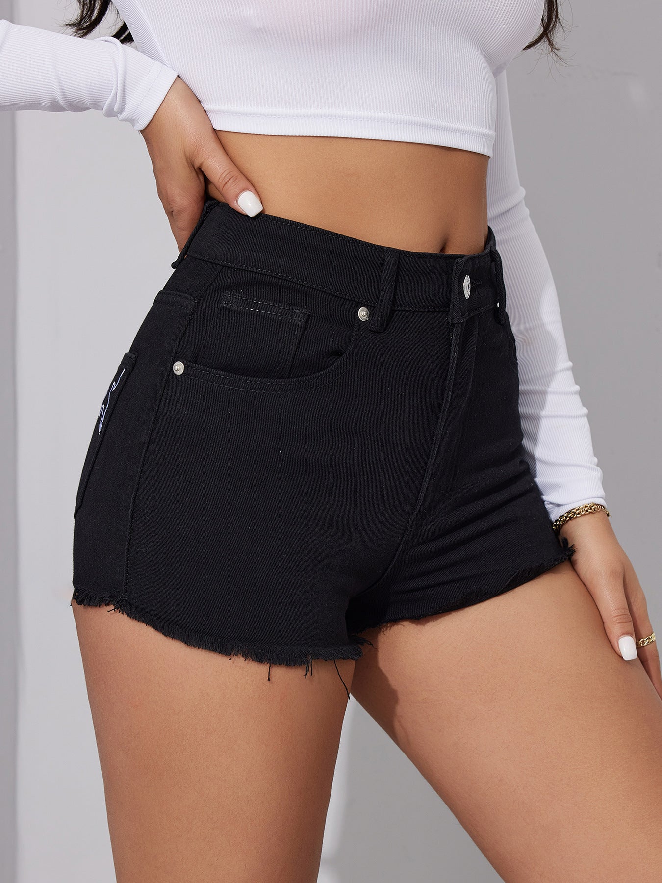 Short en jean Action ou Vérité - Noir