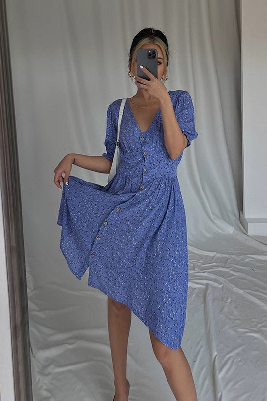 Floral Print Short Sleeve Dress