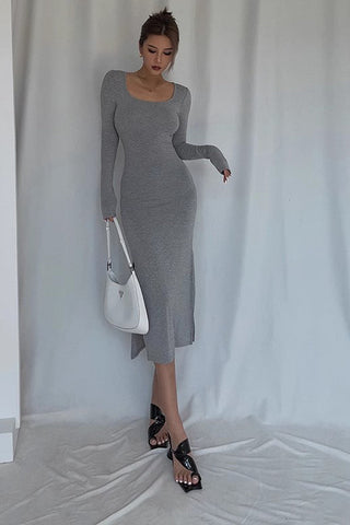 Split Hem Sexy Party Club Bodycon Dress