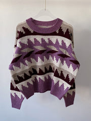 Snowdrift Knit Sweater - Mocha Combo