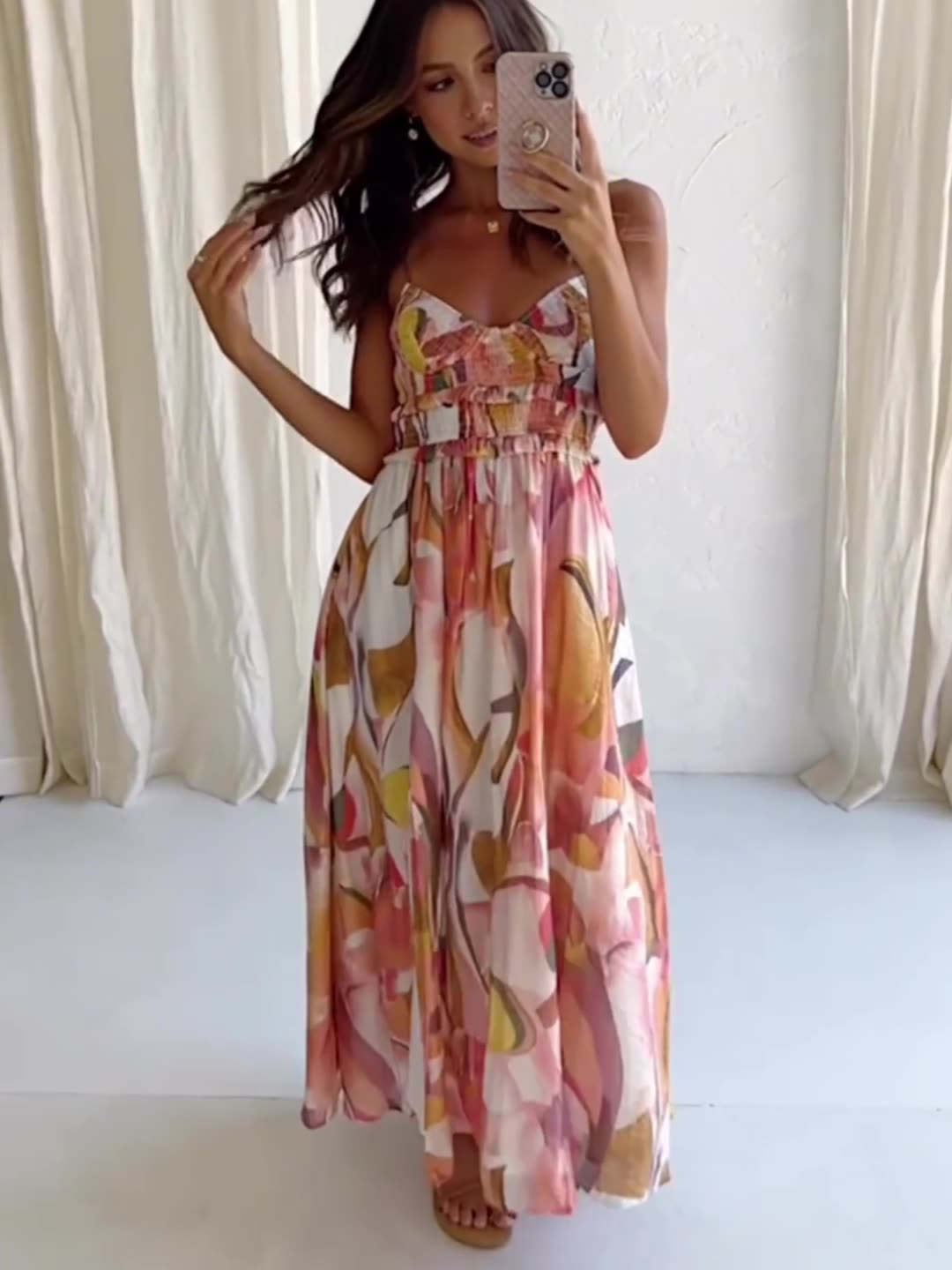 Zabelle Floral Ruffle Cutout Maxi Dress