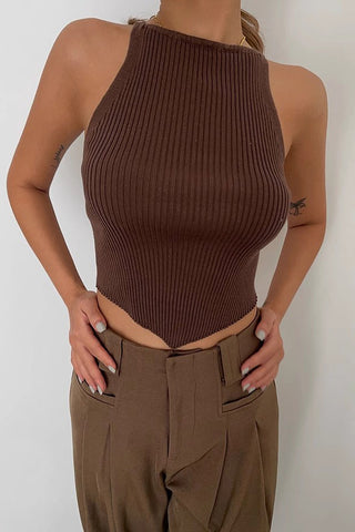 Sexy Sleeveless Ribbed Tank Tops Fitted Cami Tee Shirts