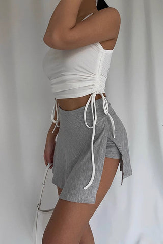 Solid High Waist Sport Shorts