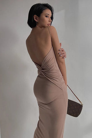 Sexy Spaghetti Straps Backless Bodycon Dress