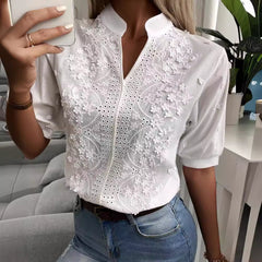 Sweet Mary Crochet Lace Top - Ivory