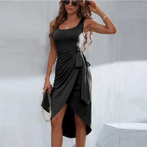 Irregular Strappy Vest Dress