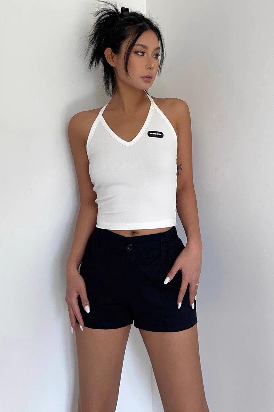 Elastic Waist Pocket Side Shorts