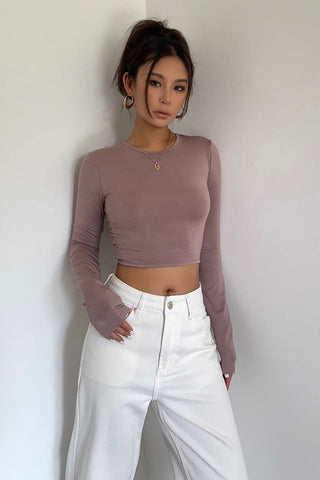 Backless Sexy Crew Neck Fitted Shirt