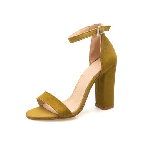 Stylish Staple Faux Nubuck Block Heels