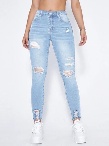 Something About You Ankle Jeans - Light Blue Wash