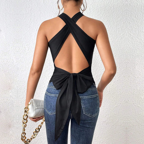 X Marks The Spot – Strick-Tanktop mit Bindeband 