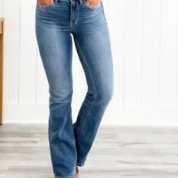 Vintage High Rise Classic Flare Jeans - Hellblaue Waschung