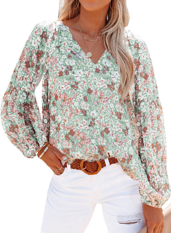 Symbolize Love Printed Ruffle Blouse