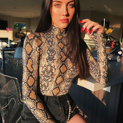 Snake It Off In Mesh Top