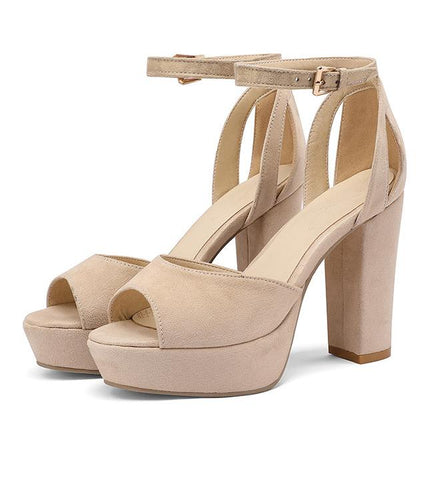 Essential Peep Toe Faux Nubuck Heels