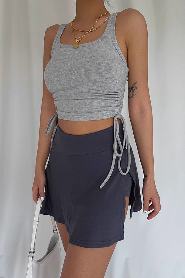 Solid High Waist Sport Shorts