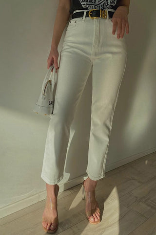 Nature High Waist Straight Leg Jeans