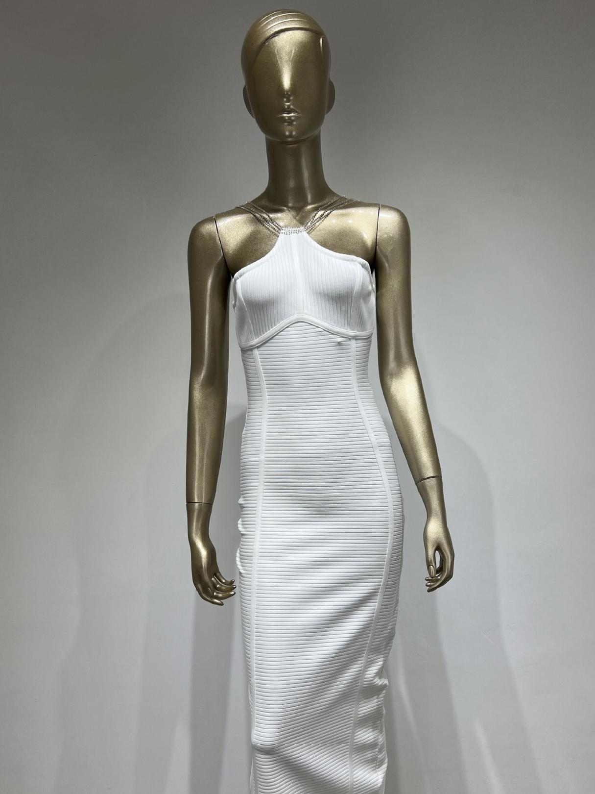 Diamond Chain Halter Neck Party Dress