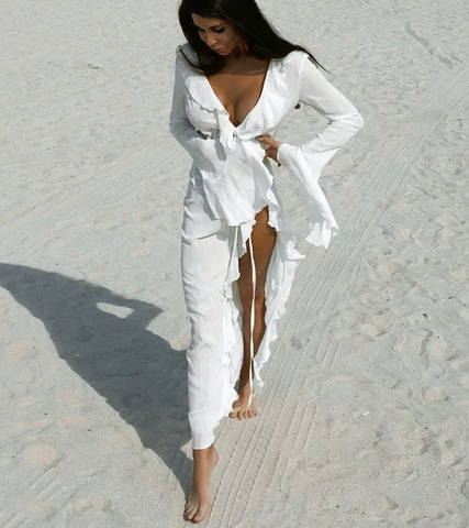 Summer Solstice Fringe Kimono - Off White