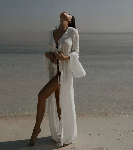 Summer Solstice Fringe Kimono - Off White