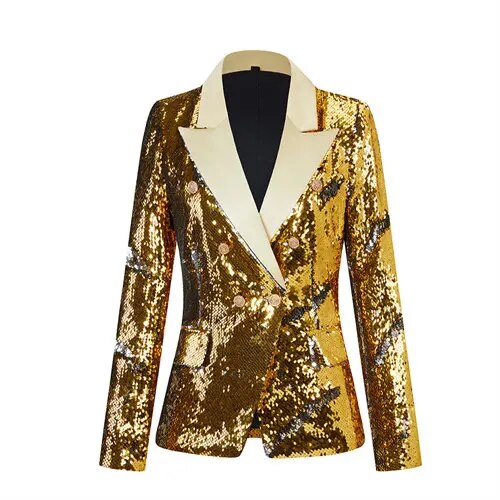 Red Slim-Fit Suit Jacket with Sequin Decoration: Ideal for Weddings, Parties