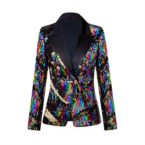 Red Slim-Fit Suit Jacket with Sequin Decoration: Ideal for Weddings, Parties