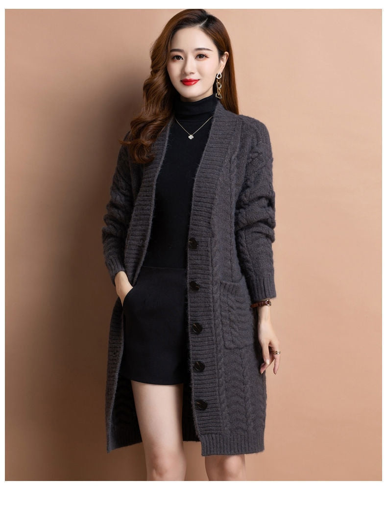 Plus Size Loose Fit Knitted Winter Cardigan Sweaters