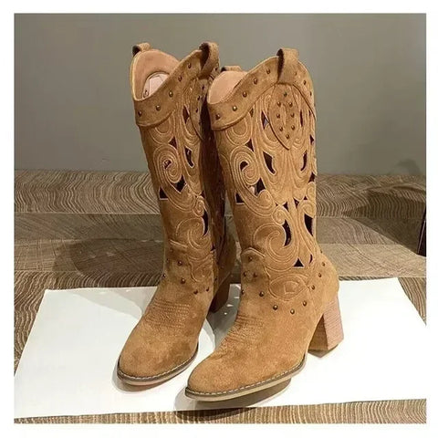 Wild Cowboy Western Style Mid-Calf Boots