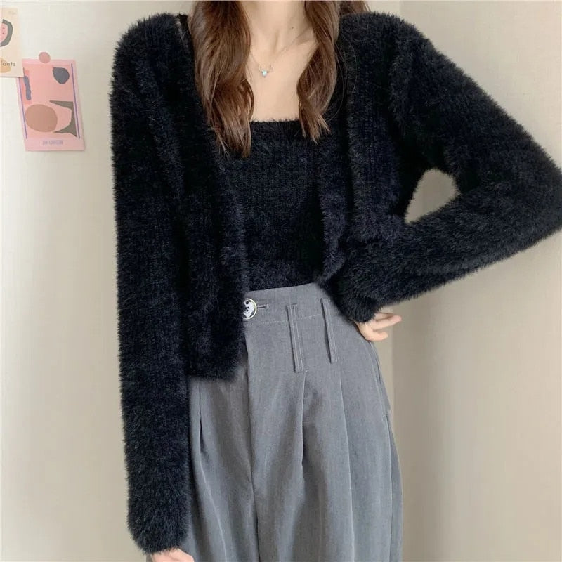 Knitted High Quality Vest Cardigan Sets