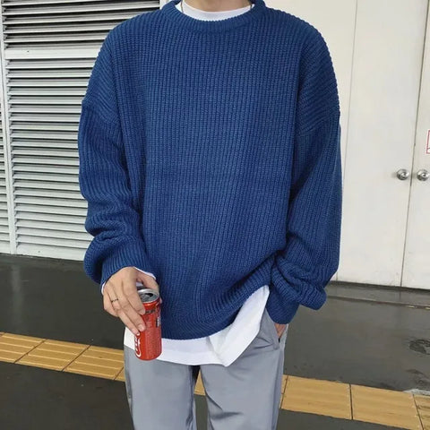 Korean Style Men Street Knitted Warm Sweaters