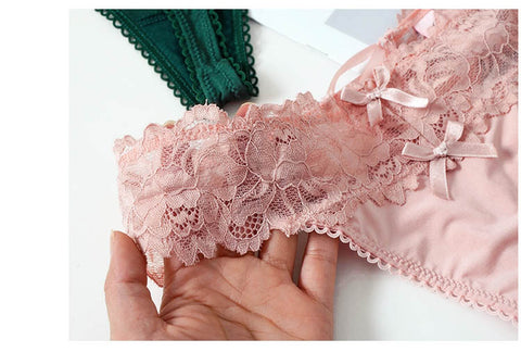 2Pcs/Lot Lace Panties Low-waist Underwear Thong Female G String Lingerie Temptation Embroidery Intimates